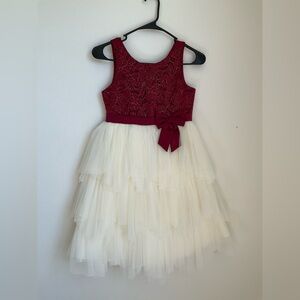 American Princess Burgundy and Cream Formal Dress